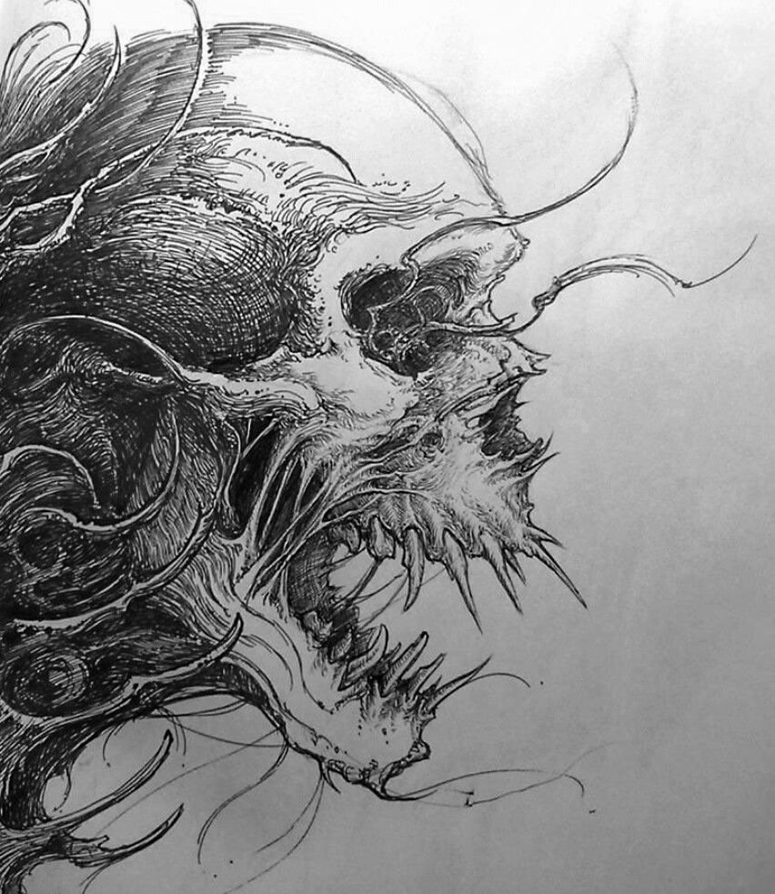 Featured image of post Demon Evil Skull Drawings