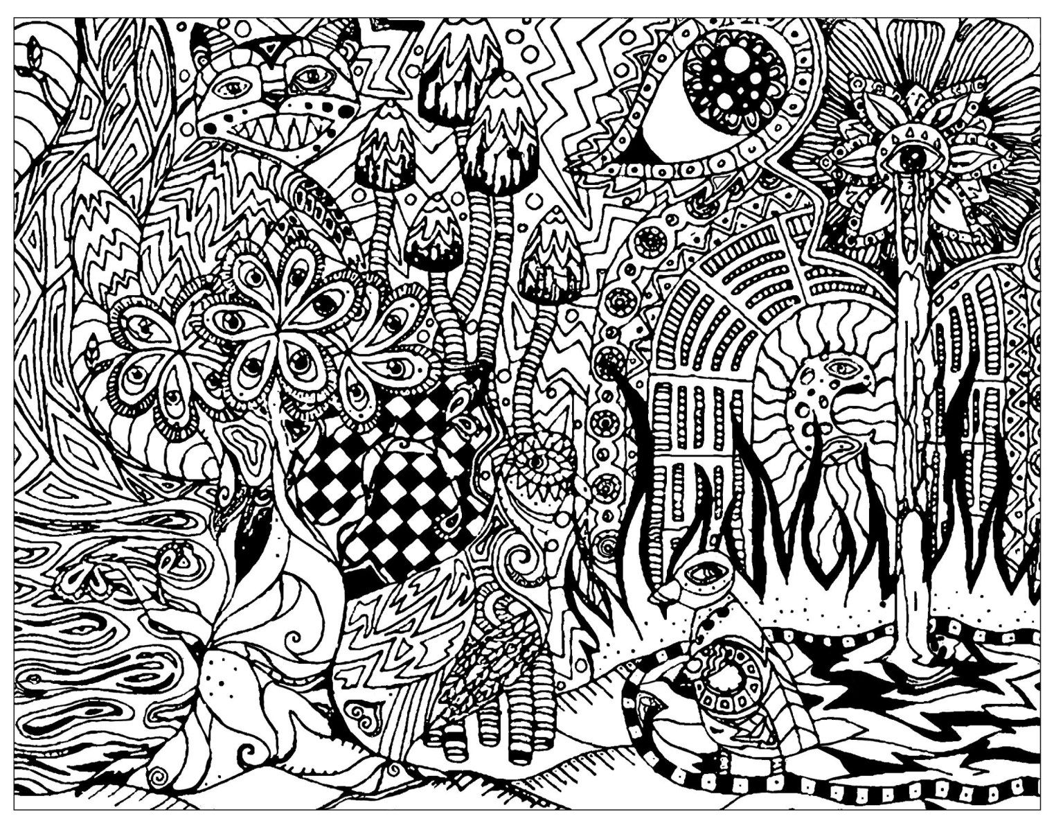 Featured image of post Trippy Coloring Pages For Adults Printable